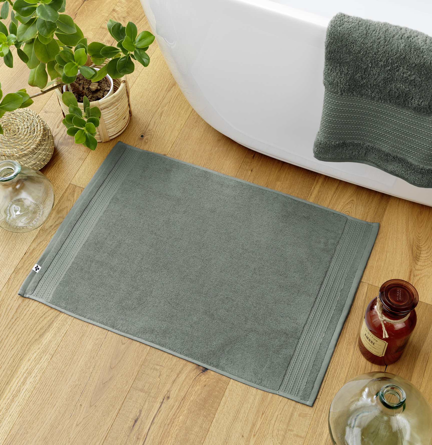 Tapis de bain coton Garance Romarin