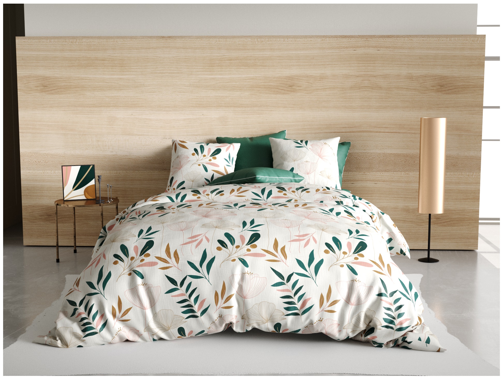Housse de couette + 2 taies fleur de Kano
