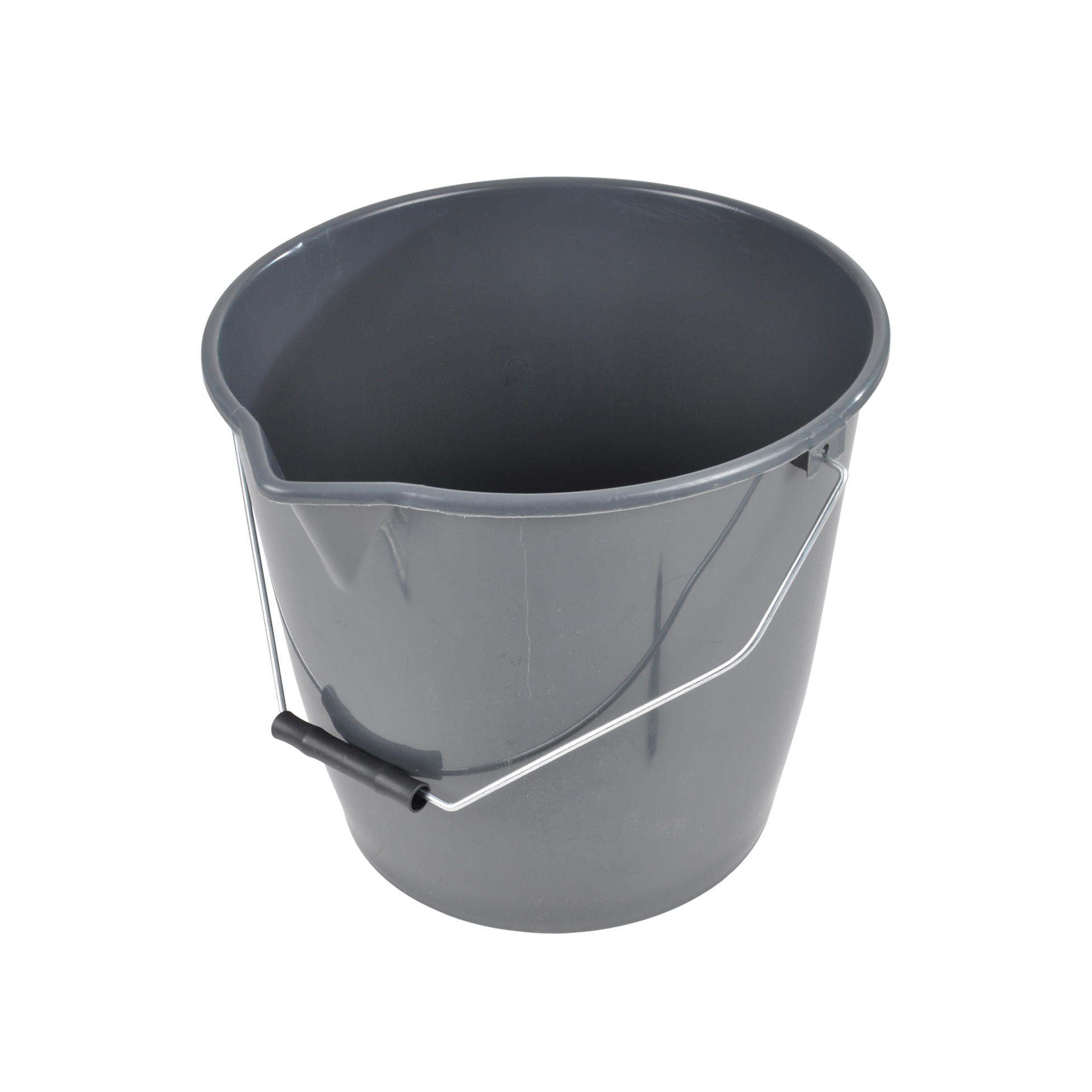 Seau plastique 12L avec bec et anse metal anthracite