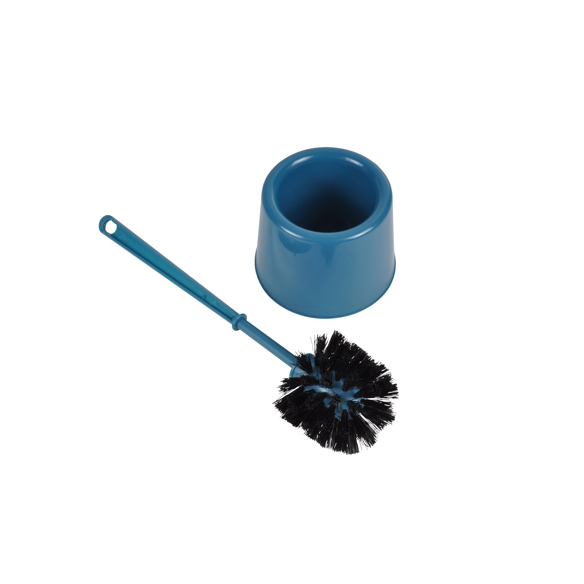 Brosse de toilette plastique bleu paon