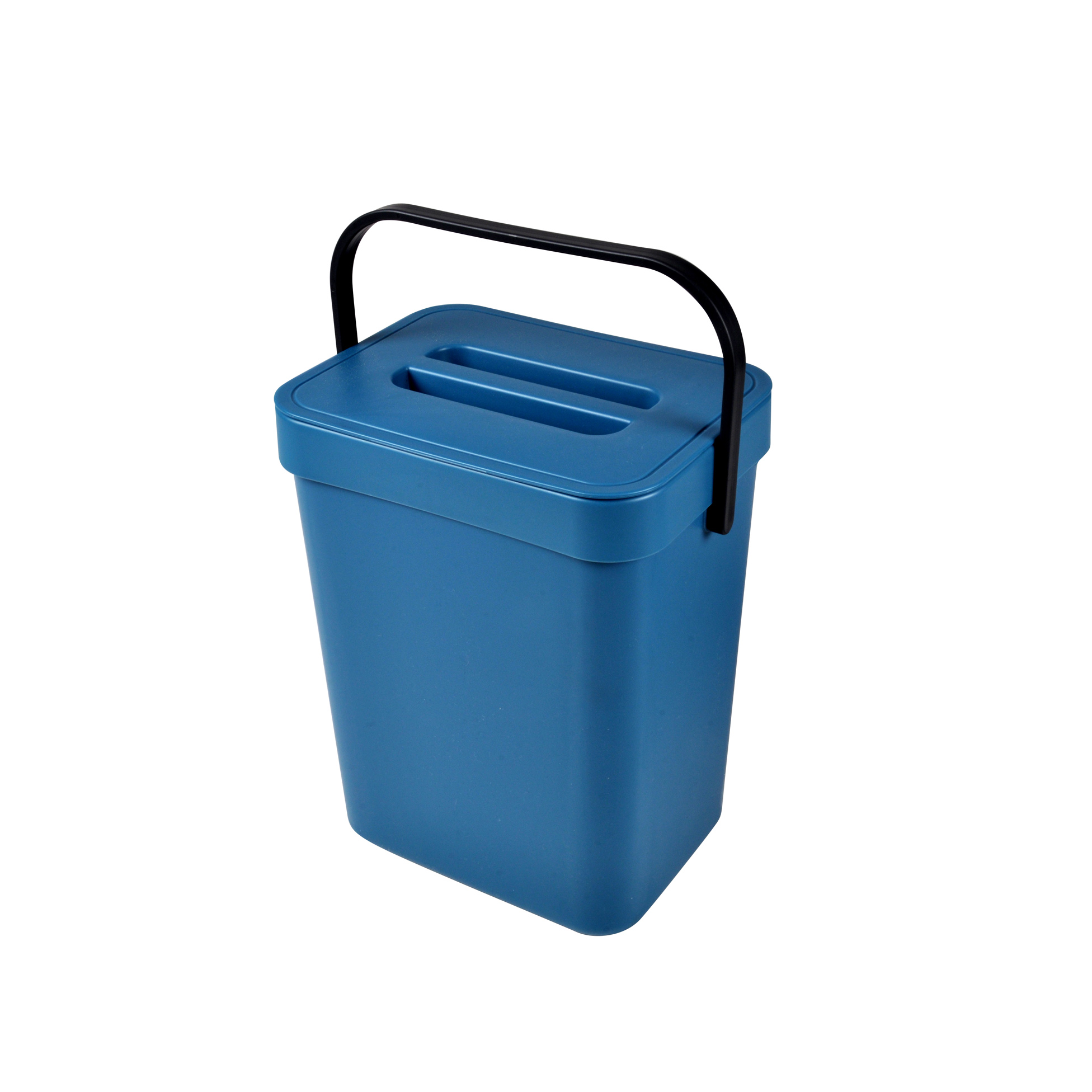Poubelle compost de cuisine 3L accrochable 16 x 12 x 20 cm bleu