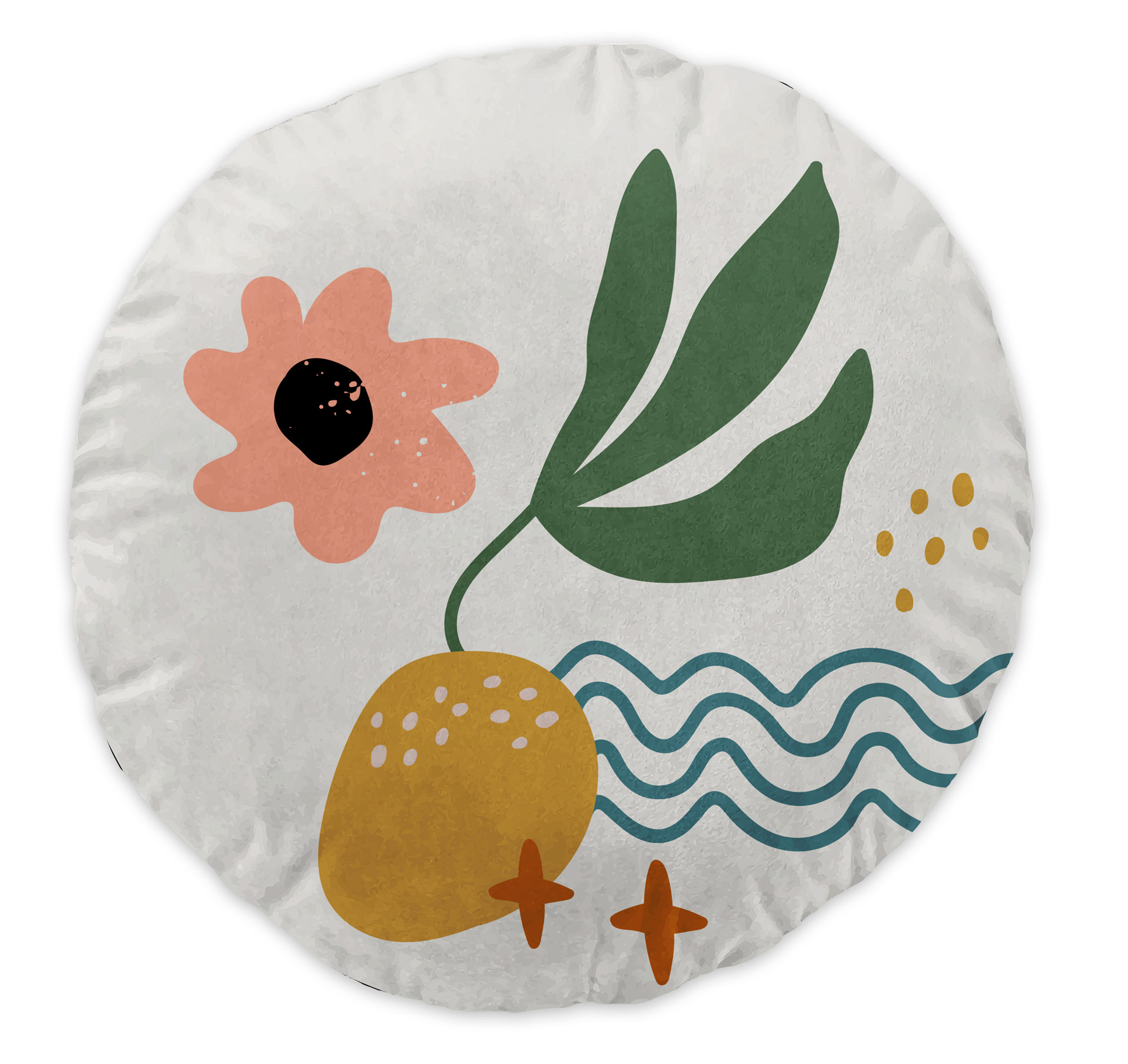 Coussin rond dessin d'enfant