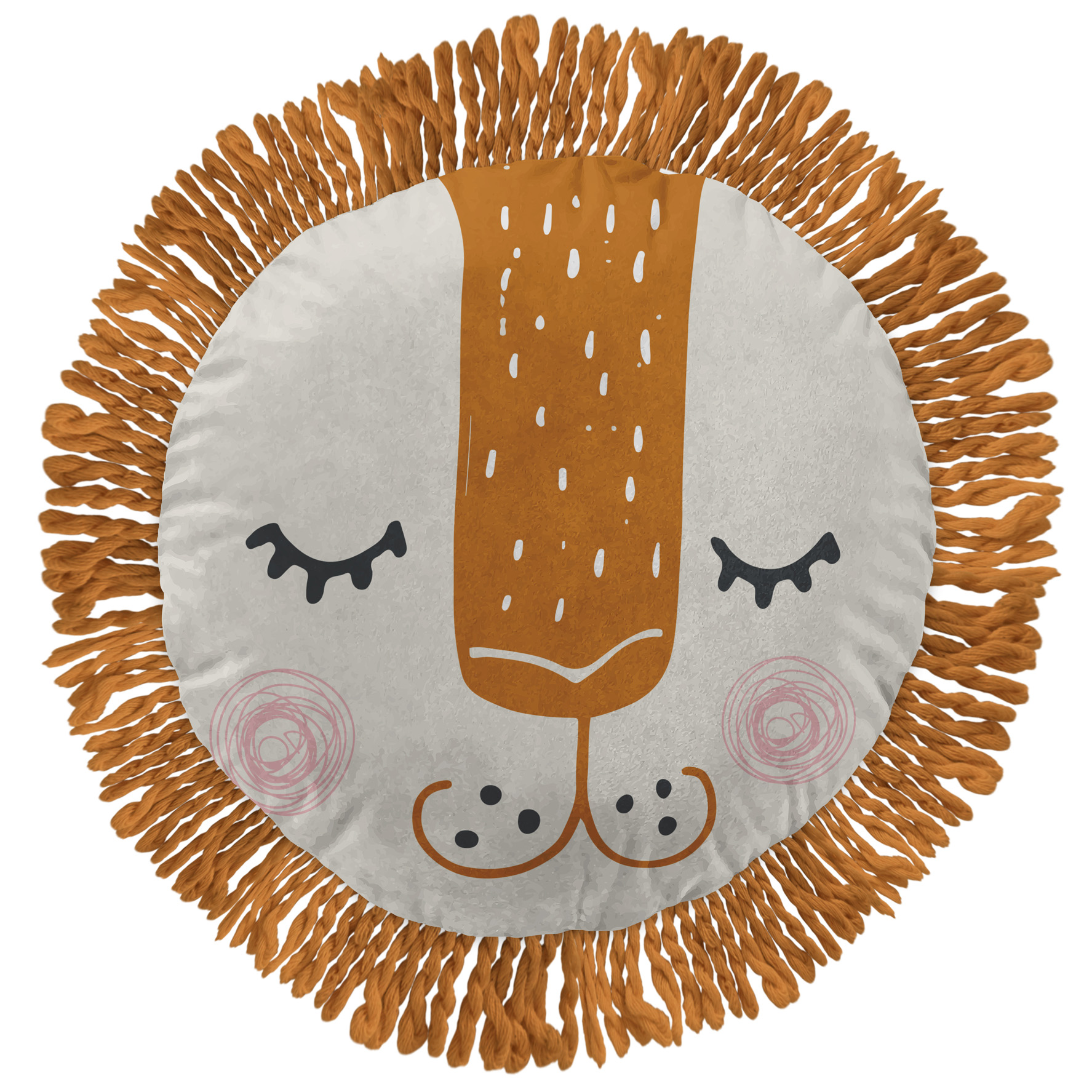 Coussin rond Charlie le lion