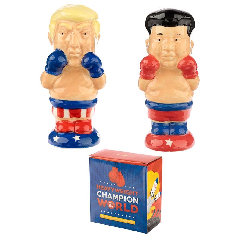 Salire et poivrire cramique Boxe President et Homme Fuse