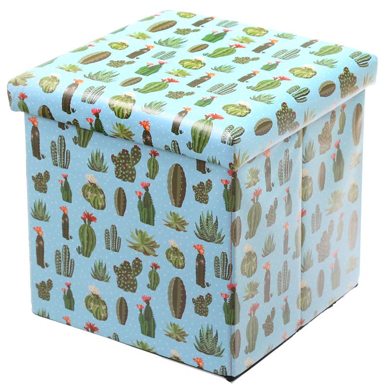 Pouf ou Coffre de rangement pliable modele Cactus