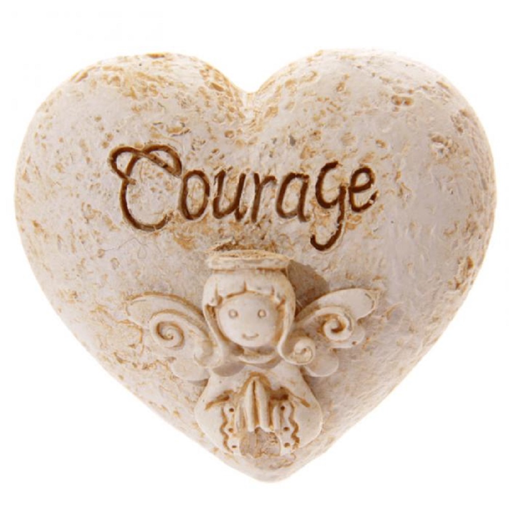 Statuette Coeur Ange Porte-Bonheur dans Sac cadeau Courage