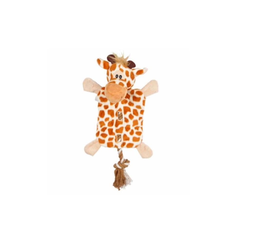 Jouet peluche Girafe et corde pour chien