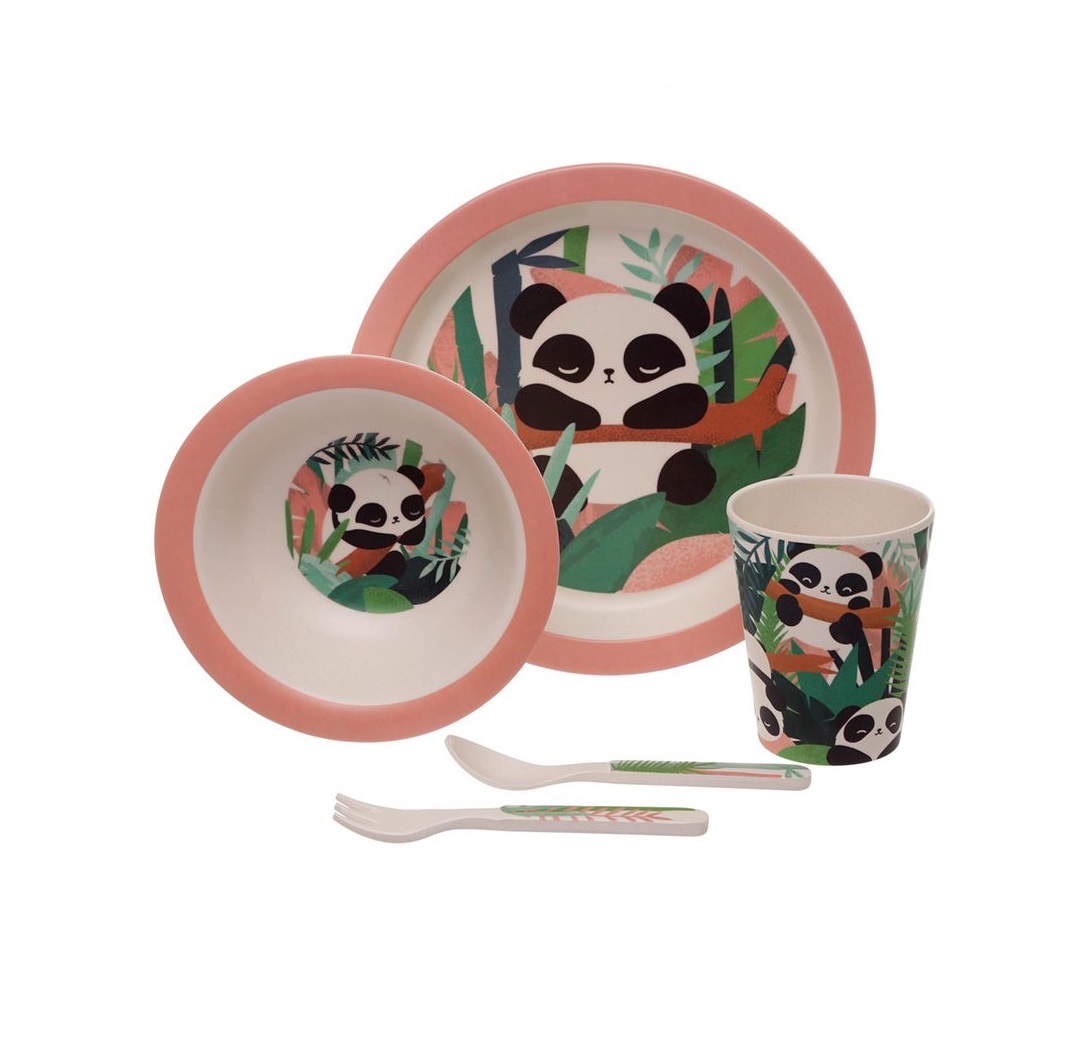 Assiette et Couverts Ecologique en Bambou Pandarama