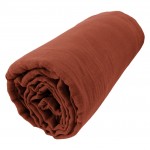 Drap Housse gaze de coton 160x200cm Gaia Terracotta