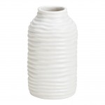 Vase blanc stri� 7x12x7cm