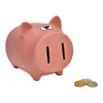Tirelire en c�ramique cochon qui louche