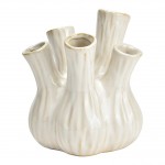 Vase design ail 13x16x13 cm blanc