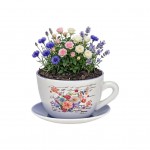 Vase ou pot de fleurs en forme de tasse Lilas 23 x 25 cm