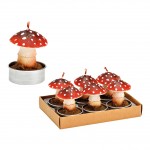 Bougies chauffe-plat Champignon en cire Set de 6