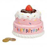 Tirelire en c�ramique gateau d'anniversaire