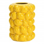 Vase multi citron en c�ramique jaune 12x16x12 cm