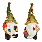 Lot de 2 d�corations lutins de jardin 22 cm