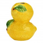 Vase citron en c�ramique jaune 8x9x5 cm