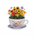 Vase ou pot de fleurs en forme de tasse joli Lilas 15 x 20 cm
