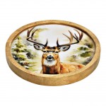 Plateau rond d�coratif 20 cm Grand cerf