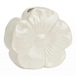 Vase fleur en porcelaine 19 x 22 cm blanc