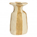 Vase en c�ramique ray� 15 x 26 cm beige