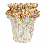 Vase en c�ramique bouquet color� 22 x 24 x 22 cm