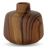 Vase design effet bois en porcelaine brun 12,5 cm