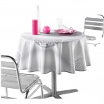 Nappe ronde polyester Kosmos Gris 180 cm