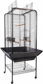 Cage pour perruche sur pied avec ouverture de toit