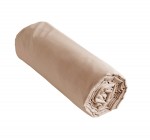 Drap Housse 180x200 cm percale de coton beige ficelle Perrine