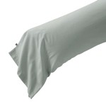 Taie de traversin en percale de coton Perrine 43 x 185 cm vert celadon