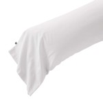 Taie de traversin en percale de coton Perrine 43 x 185 cm blanc