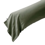 Taie de traversin en percale de coton Perrine 43 x 185 cm vert romarin
