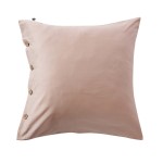 Taie en percale de coton 65x65 cm Perrine rose blush