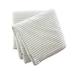 Bout de lit 90 x 200 cm en gaze de coton Romie � rayure eucalyptus
