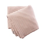 Bout de lit 90 x 200 cm en gaze de coton Romie � rayure abricot