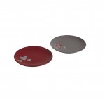 Lot de 2 assiettes rondes en gr�s � Motif C�urs � 21 cm