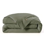 Housse de couette en percale 220 x 240 vert romarin Perrine