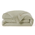 Housse de couette en percale 220 x 240 vert sauge Perrine