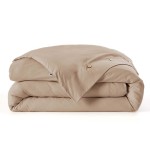Housse de couette en percale 220 x 240 cm beige ficelle Perrine