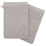 Lot de 2 gants de toilette 15 x 21 cm Couleur moderne taupe