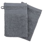 Lot de 2 gants de toilette 15 x 21 cm Couleur moderne gris anthracite