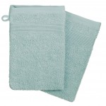 Lot de 2 gants de toilette 15 x 21 cm Couleur moderne bleu glacier