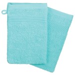 Lot de 2 gants de toilette 15 x 21 cm Couleur moderne aqua