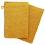 Lot de 2 gants de toilette 15 x 21 cm Couleur moderne ocre