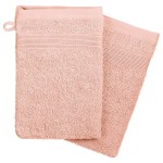 Lot de 2 gants de toilette 15 x 21 cm Couleur moderne rose