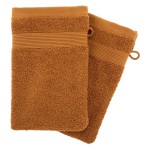 Lot de 2 gants de toilette 15 x 21 cm Couleur moderne cannelle