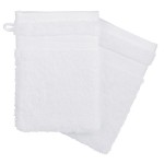 Lot de 2 gants de toilette 15 x 21 cm Couleur moderne blanc