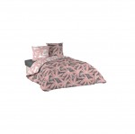Housse couette + taies microfibre 220 x 240 cm Tropic Clarita rose